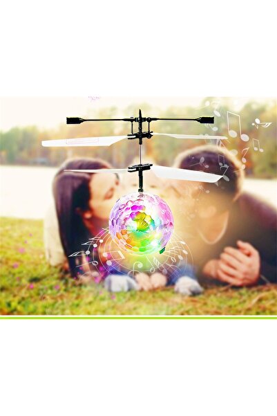 Choice طائرة بدون طيار صغيرة لامعة مزودة بإضاءة LED ملونة، كرة كريستالية، تعم...