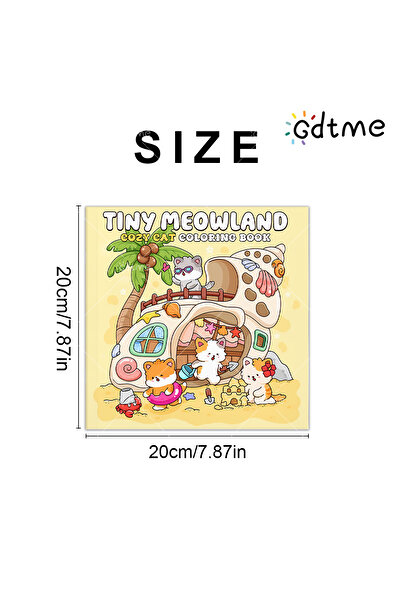 Choice 20x20cm 24pages TINY MEOWLAND COZY CAT Coloring Book for Adult Featuri...