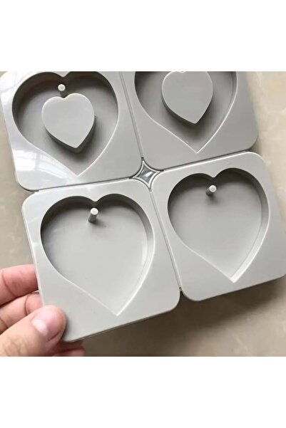 Choice قالب سيليكون على شكل قلب بأربعة تجاويف مع فتحة لصنع الشوكولاتة والصابو...