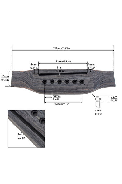 Choice4 1pc Bridge Pad 1 Set Wood Acoustic Guitar Bridge Bridge Pins / Saddle...