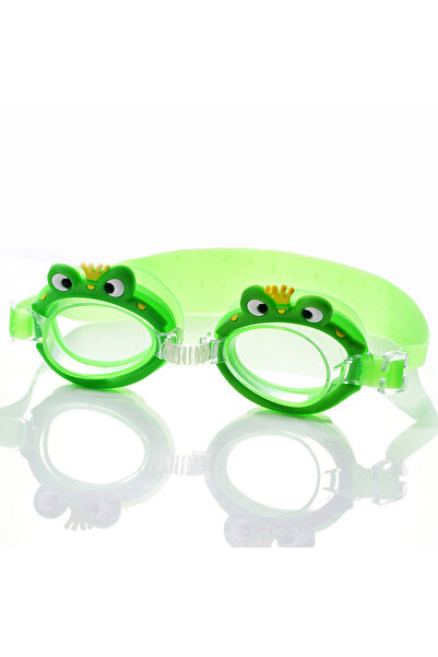 Choice عوامة ضفدع أخضر، قطعة واحدة، نظارات سباحة حيوانية رائعة - مقاومة للضباب والتسرب - رؤية واسعة وشفافة تمامًا