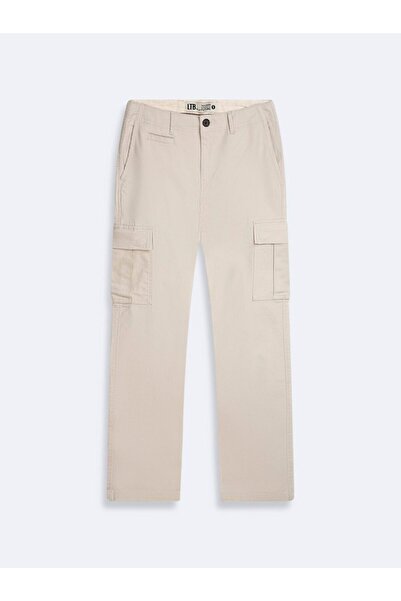 Ltb Straight Leg Cargo Cream Pants