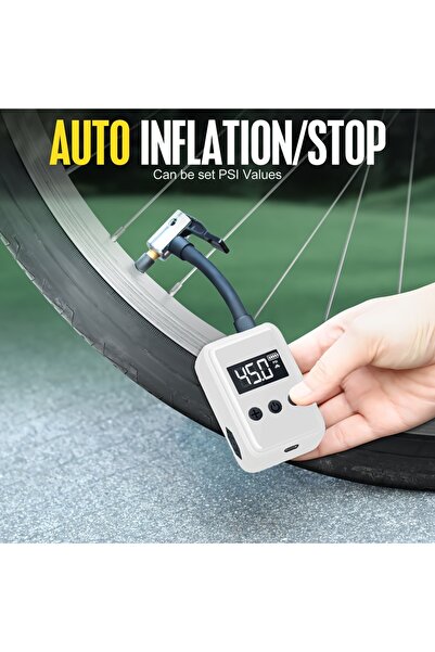 Choice مضخة هواء كهربائية محمولة للدراجات، مضخة إطارات صغيرة بقوة 120 رطل لكل...