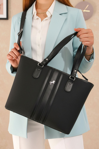 POLO CLUB Women's Polo 4-Compartment Striped Long Strap Polo Hand & Shoulder Bag (33X26 cm)
