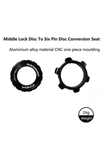 Choice محول أسود من نوع RACEWORK Centerlock إلى 6 فتحات لمحور قرص الدراجة الج...