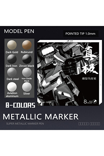 Choice مجموعة أقلام تحديد معدنية بثمانية ألوان، 1 مم، قلم طلاء عاكس للاستخدام...