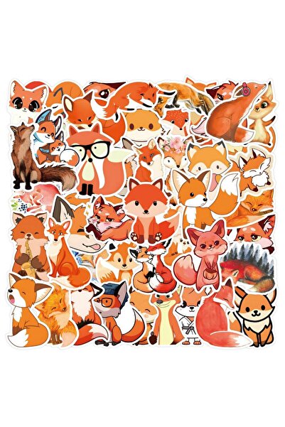Choice 60 قطعة من ملصقات كرتونية لطيفة على شكل ثعلب ماكر لتزيين الأمتعة، أجهز...