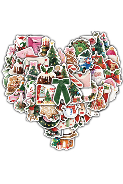 Choice ٥٠ قطعة من ملصقات جماليات عيد الميلاد، دفتر ملاحظات، صورة فنية للدراجا...