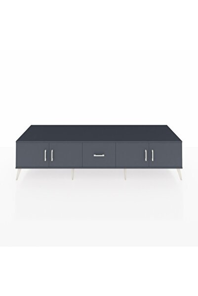 Dienni Kronos TV Ünitesi 2 Raflı Tek Çekmeceli 4 Kapaklı 220x59x51 Antrasit-A...
