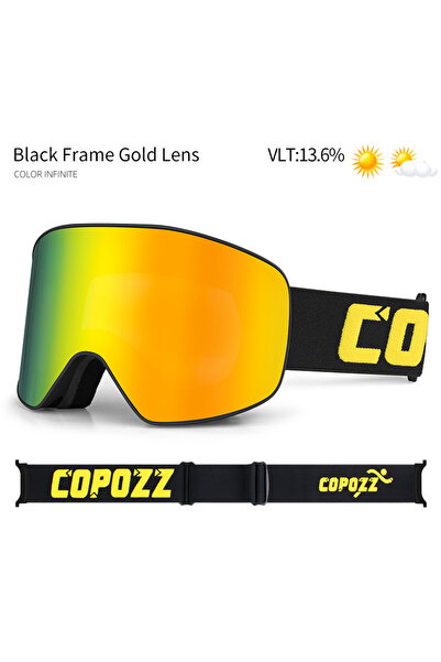 Choice نظارات تزلج أسطوانية ذهبية من COPOZZ، للرجال والنساء، بطبقتين، نظارات ...