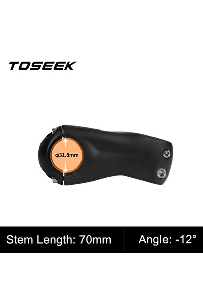 Choice جذع دراجة جبلية من الكربون TOSEEK K03 بزاوية 12 درجة، مقاس 31.8 مم، قا...