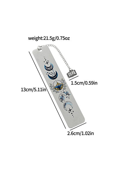 Choice فاصل كتب قابل للتخصيص بنقشة القمر، مصنوع من الفولاذ المقاوم للصدأ، هدي...