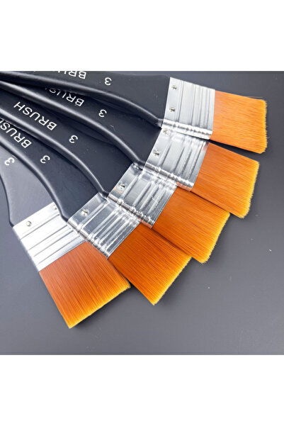 Choice مجموعة فرش طلاء زيتية مسطحة صناعية مكونة من 5 قطع، قابلة للغسل، ناعمة، مناسبة للرسم على الجدران الفنية.