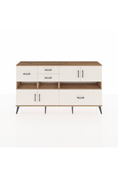 Dienni Arges Konsol 5 Raflı 4 Çekmeceli 4 Kapaklı 176x30x99 Çam-Aytaşı