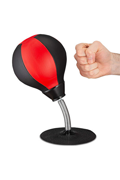 Choice حقيبة ملاكمة مكتبية باللونين الأسود والأحمر، تُثبّت بالشفط على مكتبك، ...