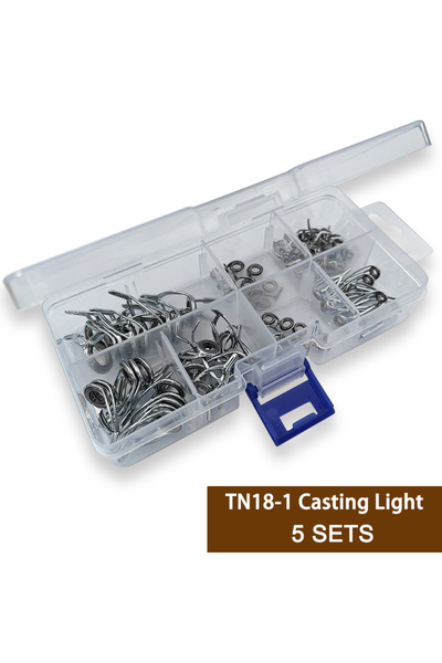 Choice طقم إصلاح قضبان الصيد TN18-1 أسود، 5 مجموعات، خفيف الوزن، حلقات سيرامي...