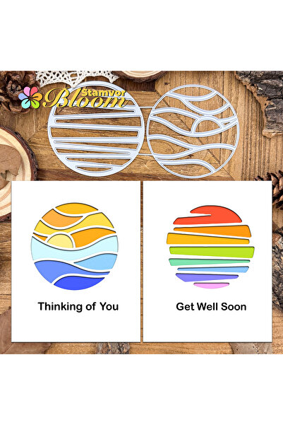 Choice قوالب تقطيع معدنية أصلية رائعة لغروب الشمس، دوائر نصف مقطوعة، مناسبة لأعمال سكرابوكينغ والنقش الزخرفي