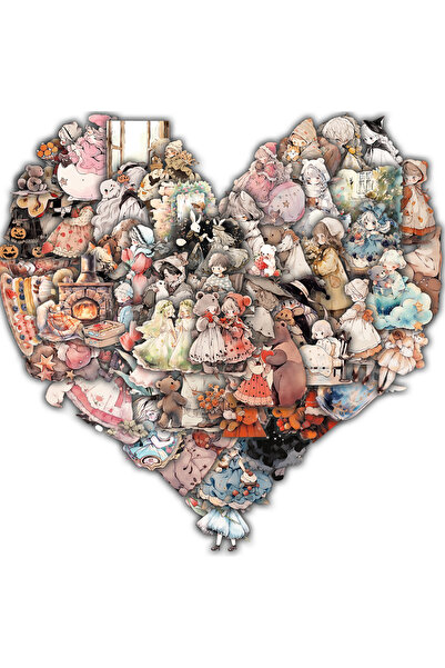 Choice ٥٠ قطعة من ملصقات القصص الخيالية بالألوان المائية، بنمط حنين إلى الماض...