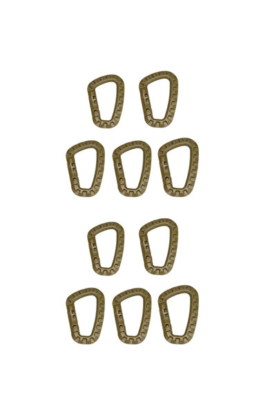 Choice مجموعة من 10 قطع من مشابك كارابين عسكرية تكتيكية، لون كاكي، تتضمن مشبك...