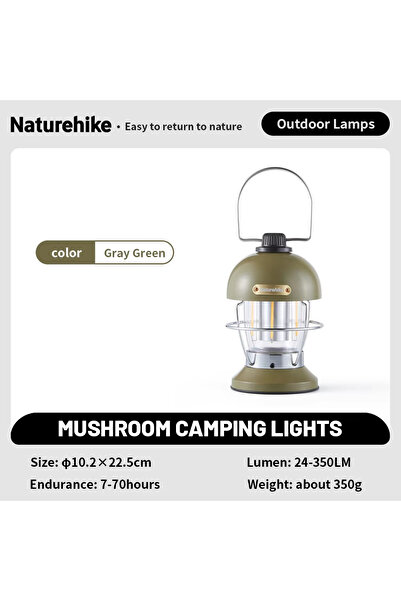 Naturehike Green 2025 New Camping Light High Endurance 3 Modes Waterproof Lamp Ultralight Usb Charge