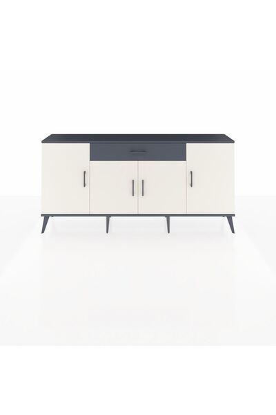 Dienni Arges Konsol 3 Raflı Tek Çekmeceli 4 Kapaklı 176x30x83 Antrasit-Aytaşı...