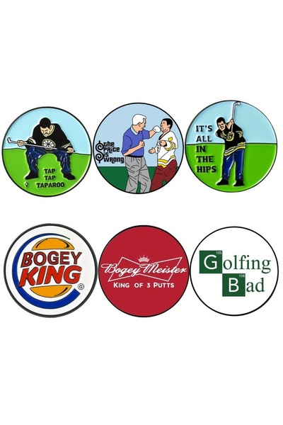 Choice مجموعة علامات كرات غولف مرحة من 6 قطع بتصميم هابي غيلمور، إكسسوارات غو...