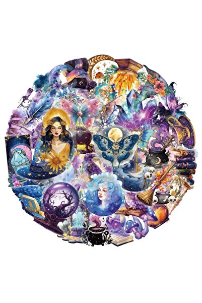 Choice ٥٠ قطعة من ملصقات الكواكب السحرية، عناصر سحرية، مواد فاخرة محمولة بالي...