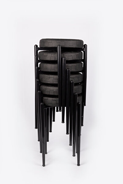 ekipmetal TABURE 6 ADET SİYAH BACAKLI DERİ ( SİYAH )