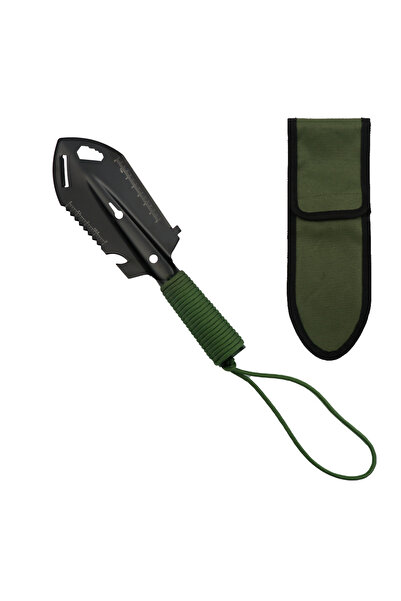 Choice مجرفة صغيرة متعددة الوظائف سوداء وخضراء من الفولاذ المقاوم للصدأ، أداة نجاة للتخييم والحديقة - P