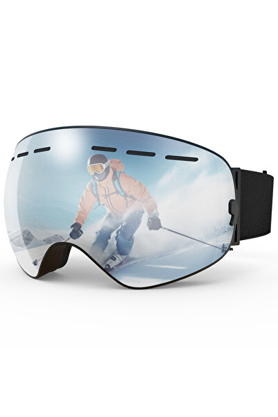 Choice نظارات التزلج XJ-0102-P X-TIGER للرجال والنساء، نظارات تزلج على الجليد، عدسات مزدوجة الطبقات من مادة TPU مقاومة للأشعة فوق البنفسجية UV400، مضادة للضباب والثلج