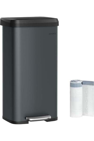 SONGMICS 18-Gallon Stainless Steel Kitchen Trash Can with Soft-Close Lid