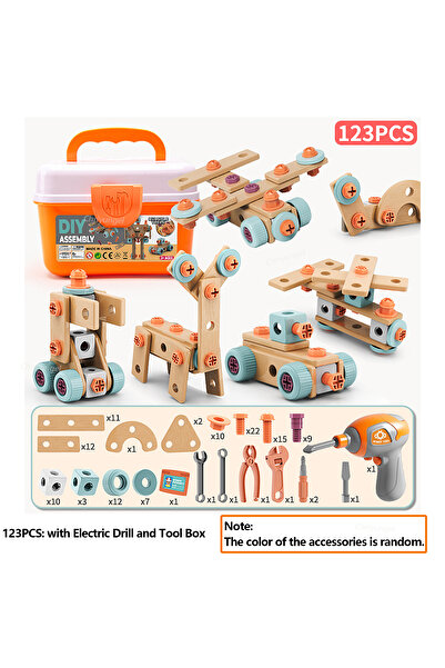 choice2 123pcs Kids Tool Set DIY Nut Assembly Toy Kit STEM Building Tools Mon...