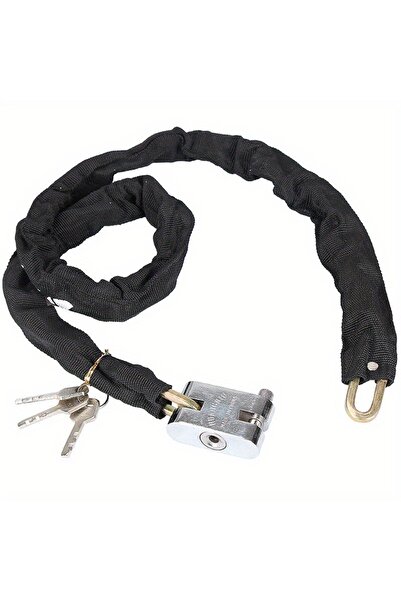 Choice قفل دراجة أسود فاخر بطول 65 سم، مزود بسلسلة من فولاذ المنغنيز شديدة ال...