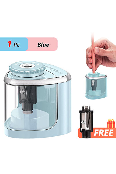 Choice مبراة أقلام كهربائية زرقاء اللون، مبراة أقلام أوتوماتيكية مكتبية، مناس...