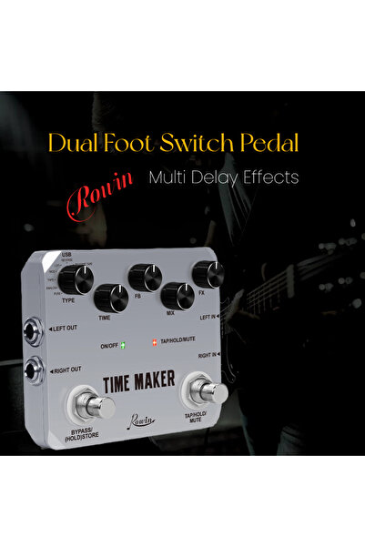 Choice مفتاح قدم مزدوج لضبط وقت التأخير من روين ألتيميت، 11 نوعًا من تأثيرات التأخير، دواسة دواسة، وظيفة ضبط الإيقاع بالنقر ...