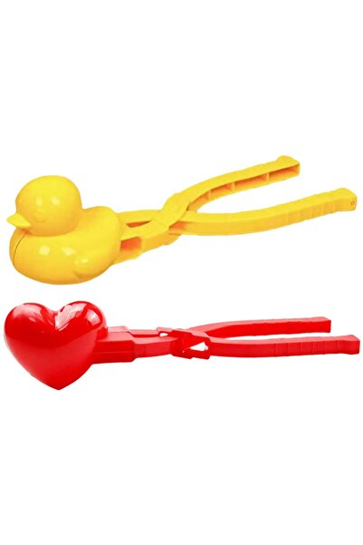 Choice قالبان خارجيان لصنع كرات الثلج من الرمل، مشبكان لصنع كرات الثلج للأطفال والكبار، مشبك على شكل قلب وندفة ثلج وبطة