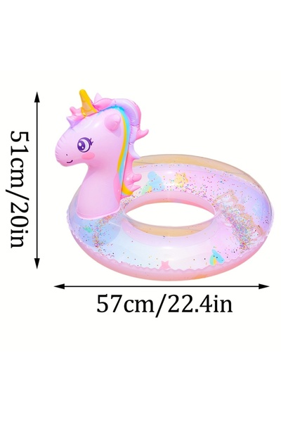 Choice عوامة حمام سباحة فاخرة على شكل وحيد القرن باللون الوردي، قطعة واحدة، م...