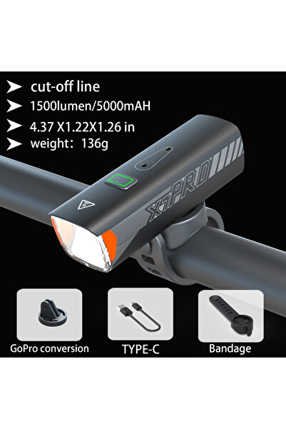 Choice مصباح دراجة LED أمامي قابل لإعادة الشحن عبر منفذ USB، بقوة إضاءة تتراو...