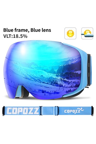 Choice Frame Blue OZZ Magnetic Ski Goggles Men Women UV400 Protection Anti-Fo...