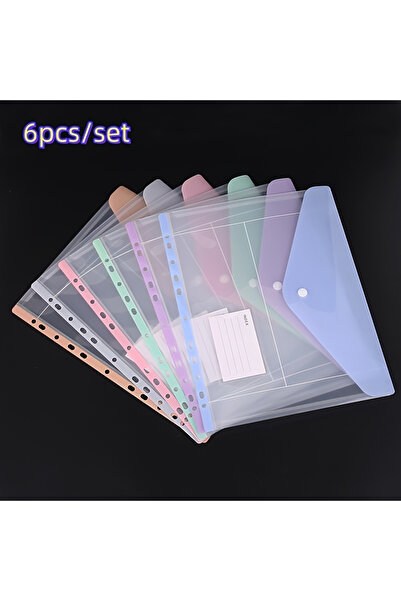 Choice ٦ قطع من الأظرف البلاستيكية بألوان عشوائية، ٦ قطع من الأظرف البلاستيكية، جيوب للمجلدات، ١١ فتحة، مجلدات قابلة للتوسيع لـ ٢/٣/٤