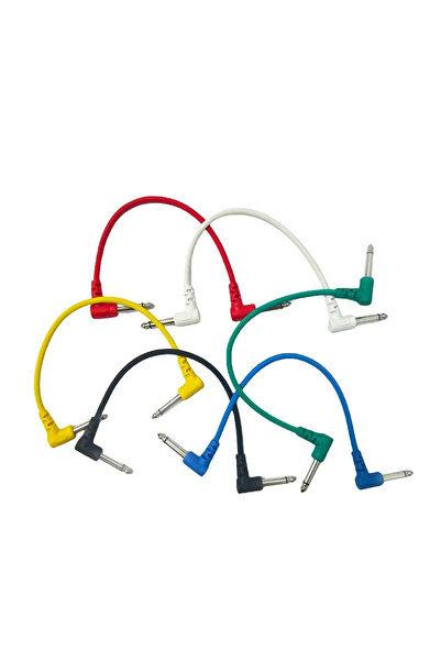 Choice 6 قطع كابل صوت لجيتار كهربائي وباس وموسيقى TS 1/4 بوصة زاوية قائمة أجزاء الآلة التيار المتردد