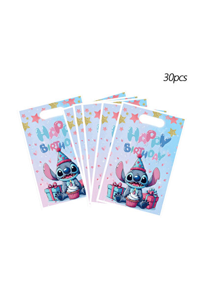 Miniso 30 كيس هدايا لحفلات أعياد ميلاد ديزني ستيتش، مقاس 25 × 16.5 سم، أكياس ...