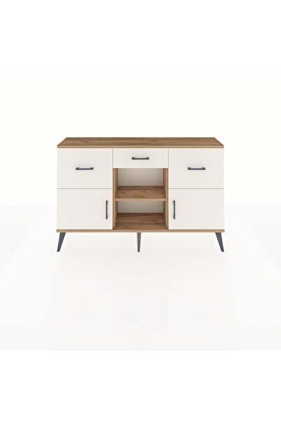 Dienni Arges Konsol Tek Raflı 3 Çekmeceli 3 Kapaklı 132x30x83 Çam-Aytaşı/Aytaşı