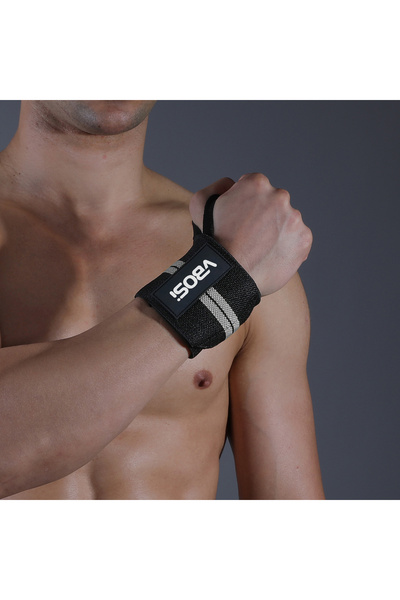 Choice أربطة معصم قابلة للتعديل من قطعة واحدة من VBOSi، رمادية اللون، مقاس واحد، مزودة بحلقة للإبهام، مناسبة لرفع الأثقال من Horizon