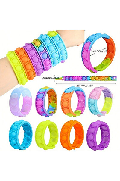Choice3 30 قطعة من ألعاب التململ، أساور فقاعية، هدايا للحفلات، أساور فقاعية ح...
