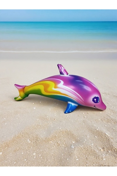 Choice عوامة حمام سباحة قابلة للنفخ على شكل سمكة قرش/دلفين من IB-pink-dolphin...