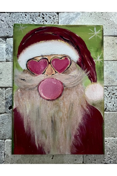 cicish YILBAŞI NOEL BABA DUVAR DEKORU 35X25cm.Yılbaşıhediye-yeniyıl-hediyelik
