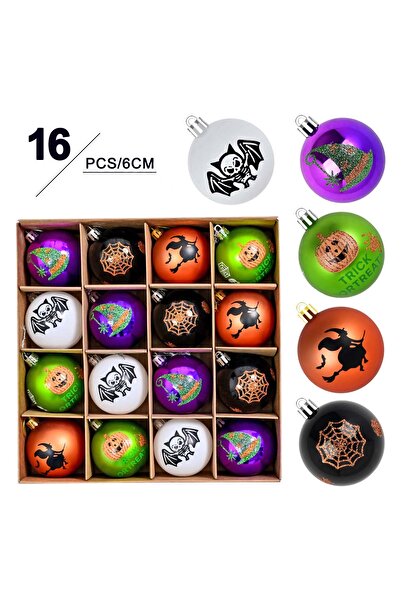 Choice 16 قطعة من كرات الهالوين المخيفة المطلية بالكهرباء والمضيئة في الظلام، بطول 6 سم، على شكل هيكل عظمي داكن وقرع.