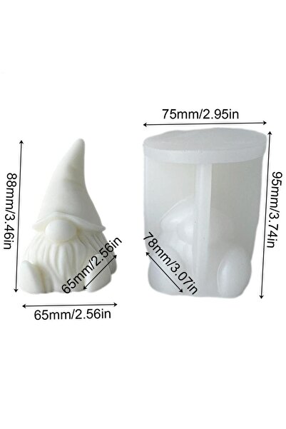 Choice قالب سيليكون أبيض لصنع الشموع، ثلاثي الأبعاد على شكل قزم، مناسب لعيد الميلاد، مصنوع يدويًا من الجبس والصابون والأسمنت والراتنج، مناسب للمهرجانات.