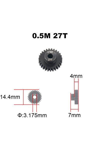 Choice تروس محرك PYFORE M0.5 بـ 27 سنًا، فتحة 3.175 مم، من 13 إلى 27 سنًا، لس...